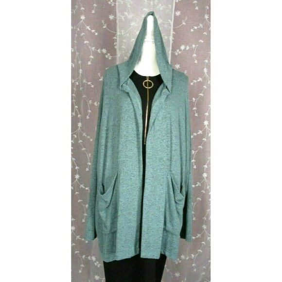 Young Fabulous Broke GREEN Long OPEN FRONT HOODED Cardigan Sweater OVERSIZED M - Picture 1 of 10